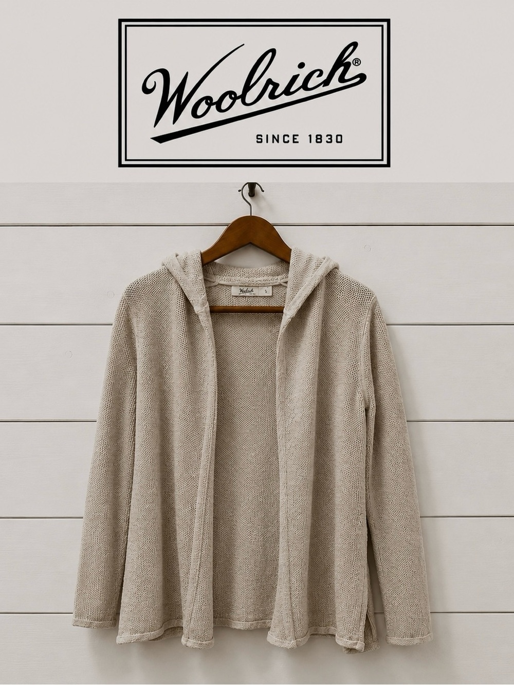 WOOLRICH beige Open front cardigan size S